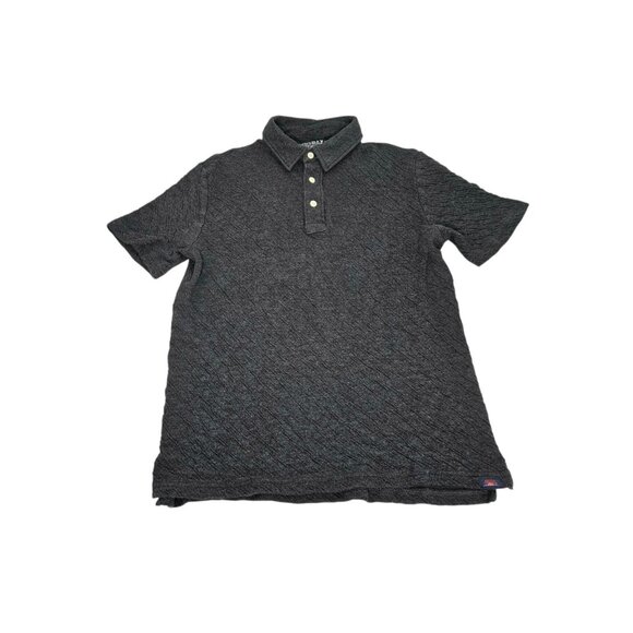 Faherty Cloud Cotton Polo Shirt Textured Men's Medium Charcoal Pima Cotton Modal - Picture 1 of 9